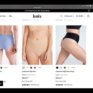 Knix underwear leakproof brand new 2 pairs t